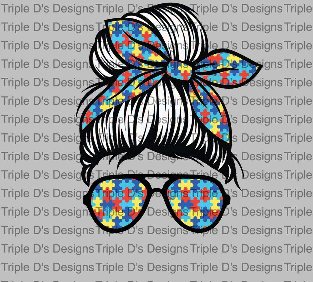 3684- Messy Bun Autism