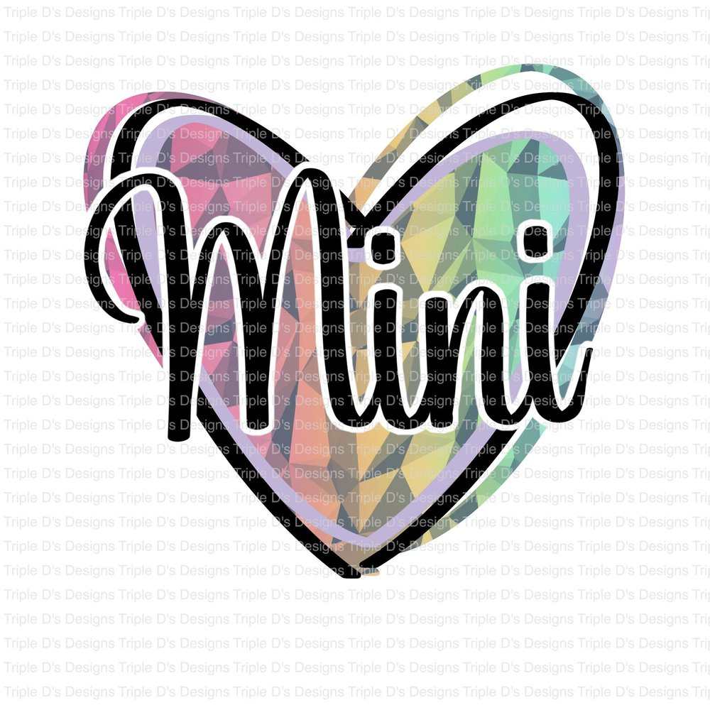 2822--mini rainbow geometric heart