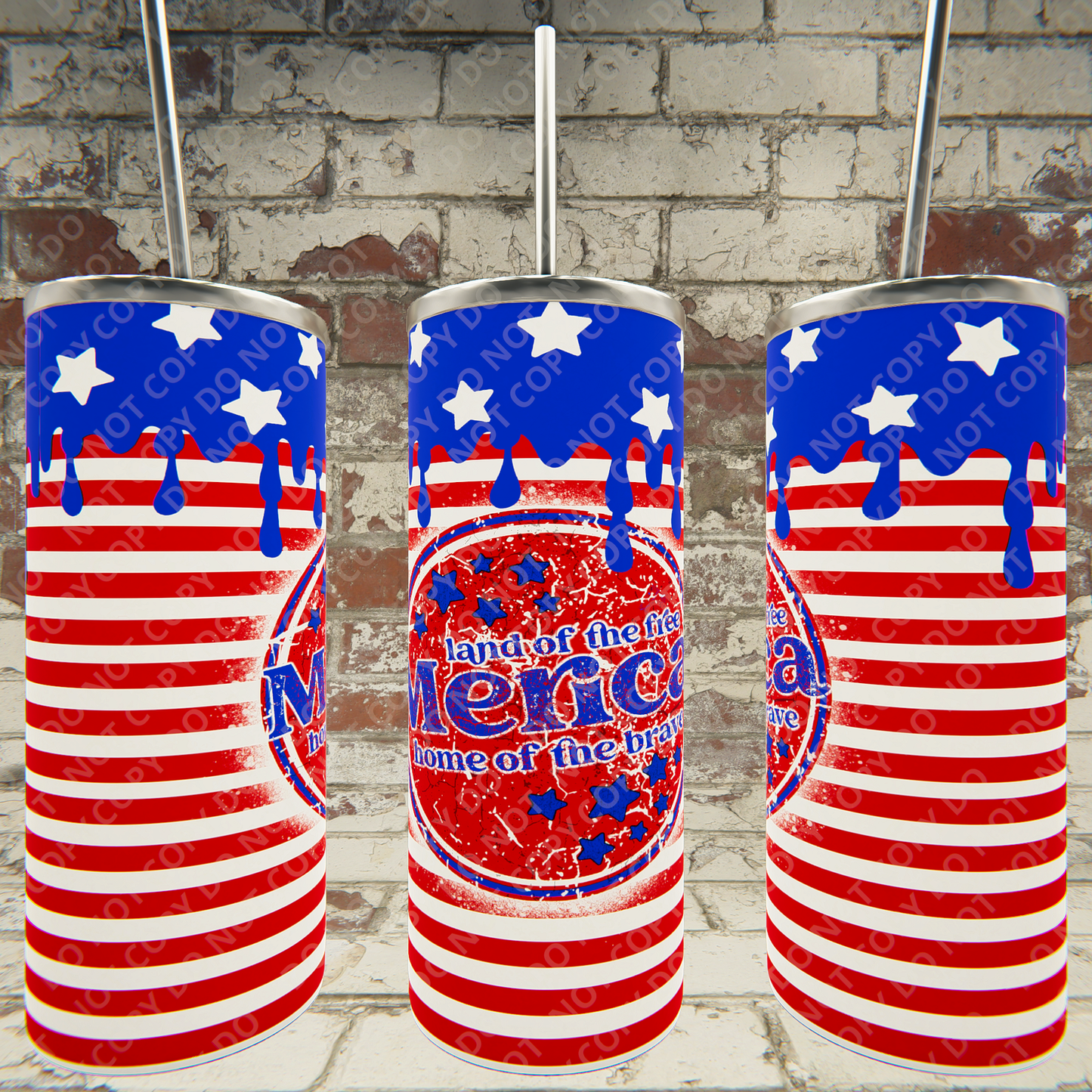 Merica red stripes small white stares