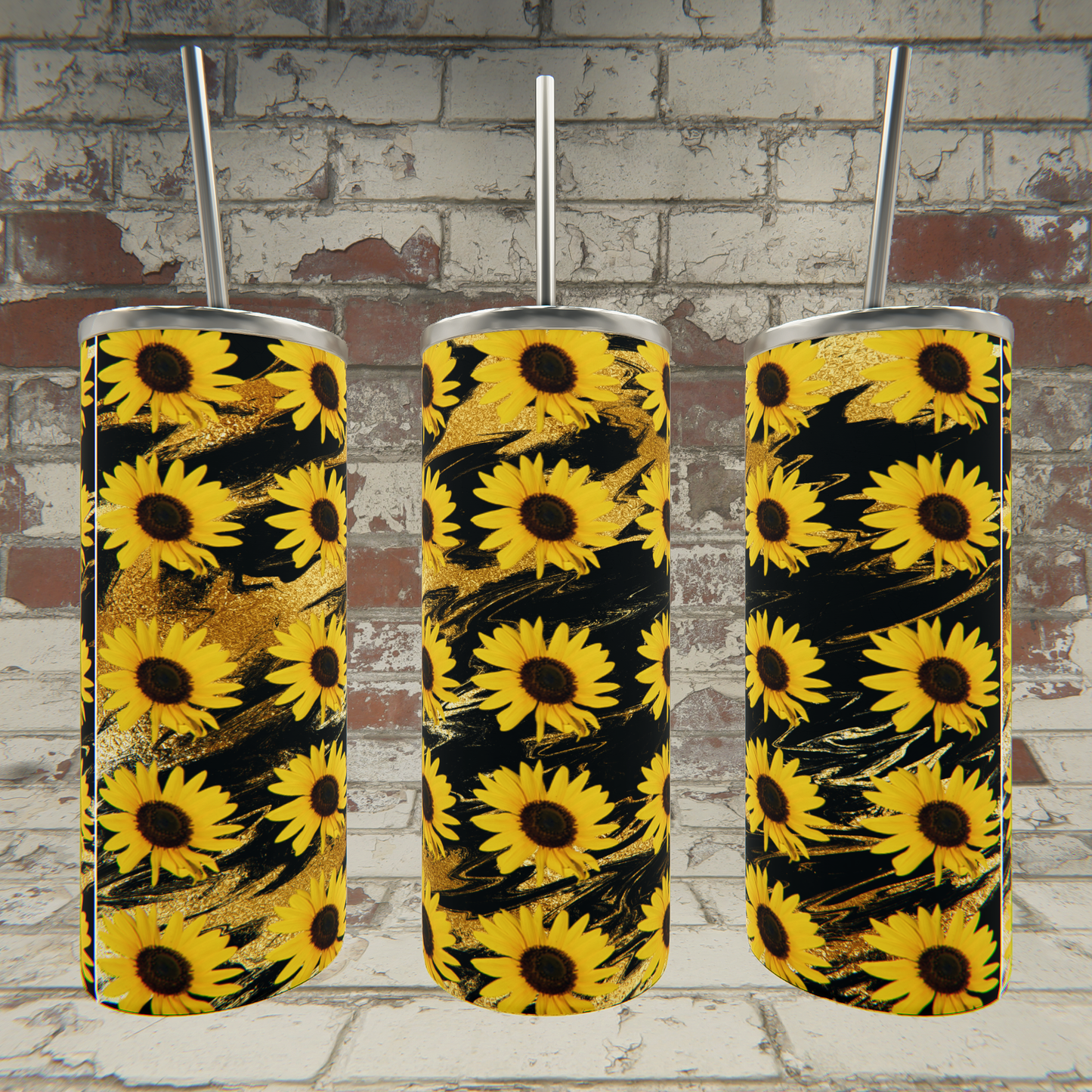 Sunflowers black background 500-2