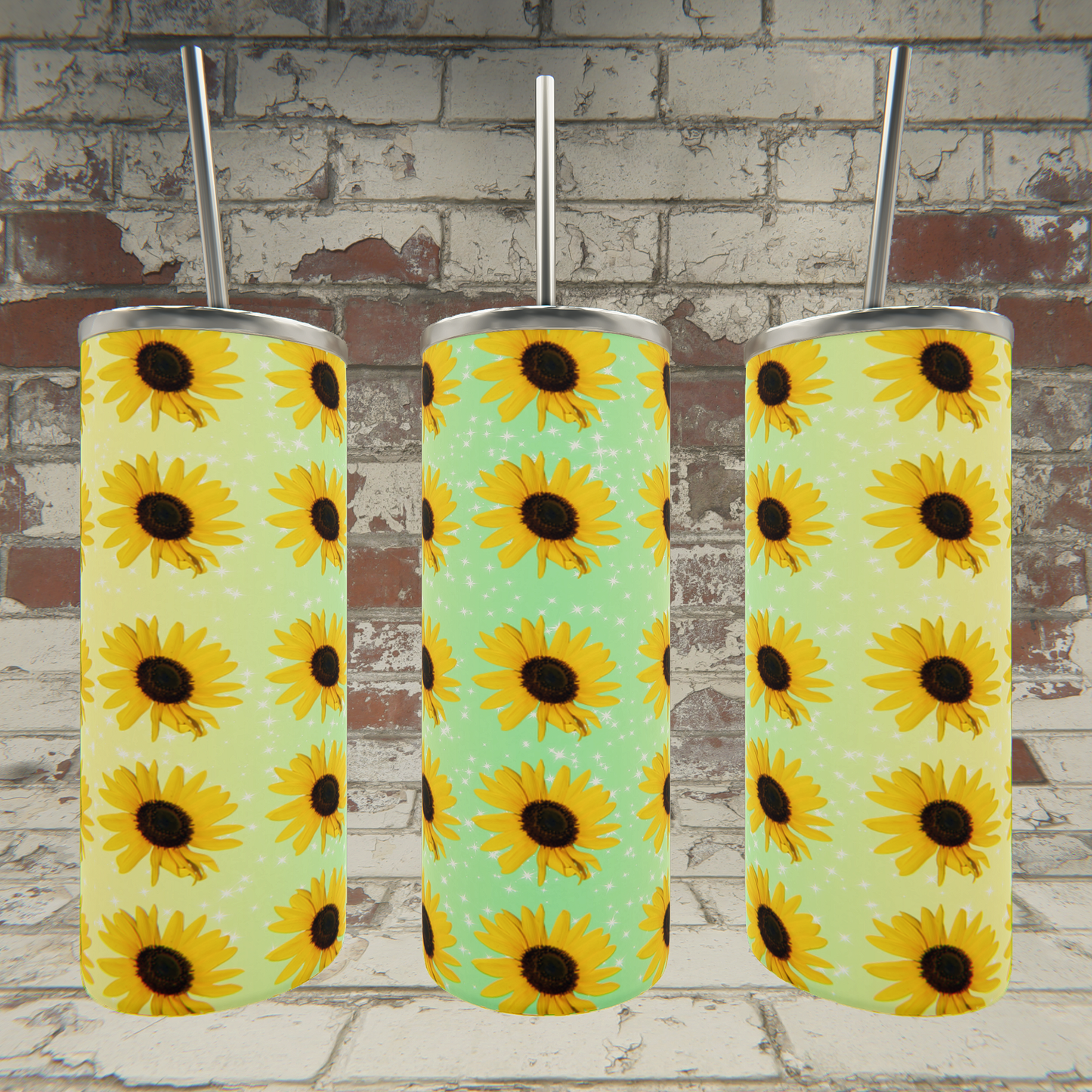 Sunflowers yellow green background 500-1