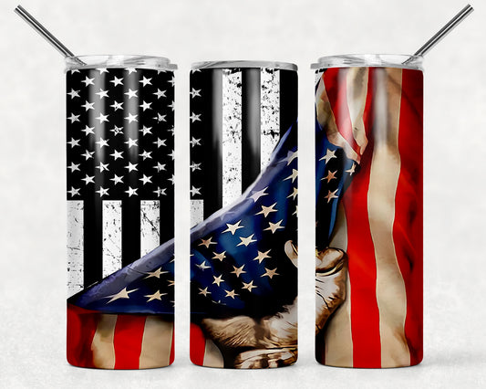 Black Flag with American flag