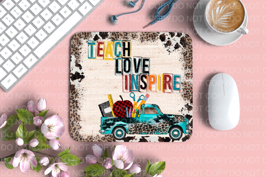 a computer mouse pad with a picture of a truck