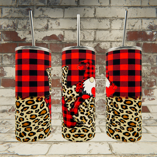 Love Leopard Plaid Gnome