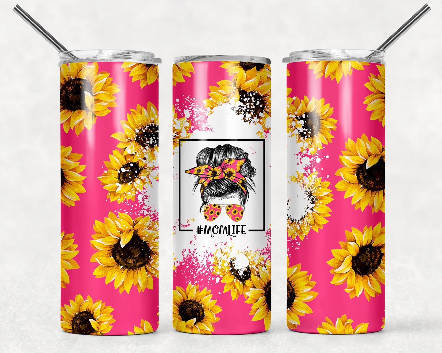 Mom Life Messy Bun pink