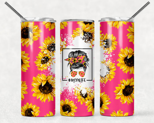 Mom Life Messy Bun pink