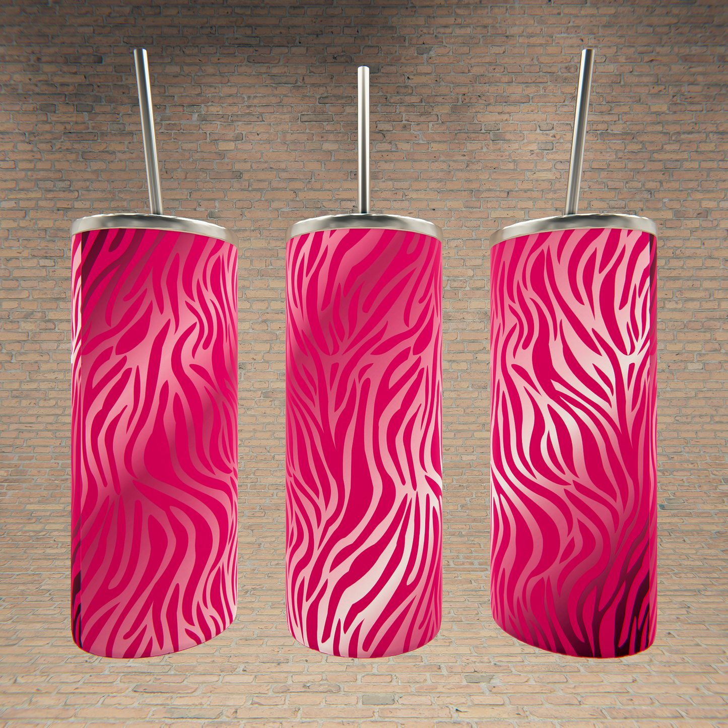 Pink Silver Zebra Stripe