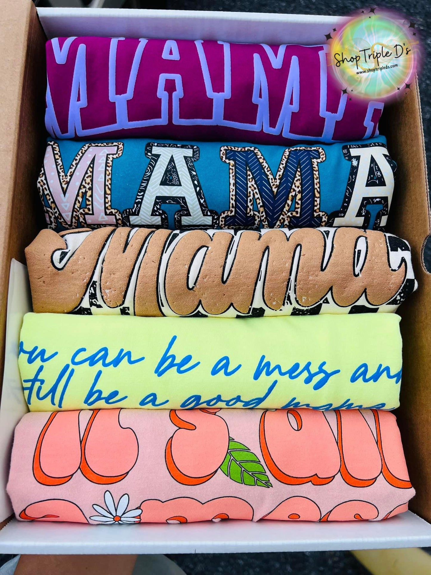 Mama Mystery Box-includes 5 shirts(box included for gifting)