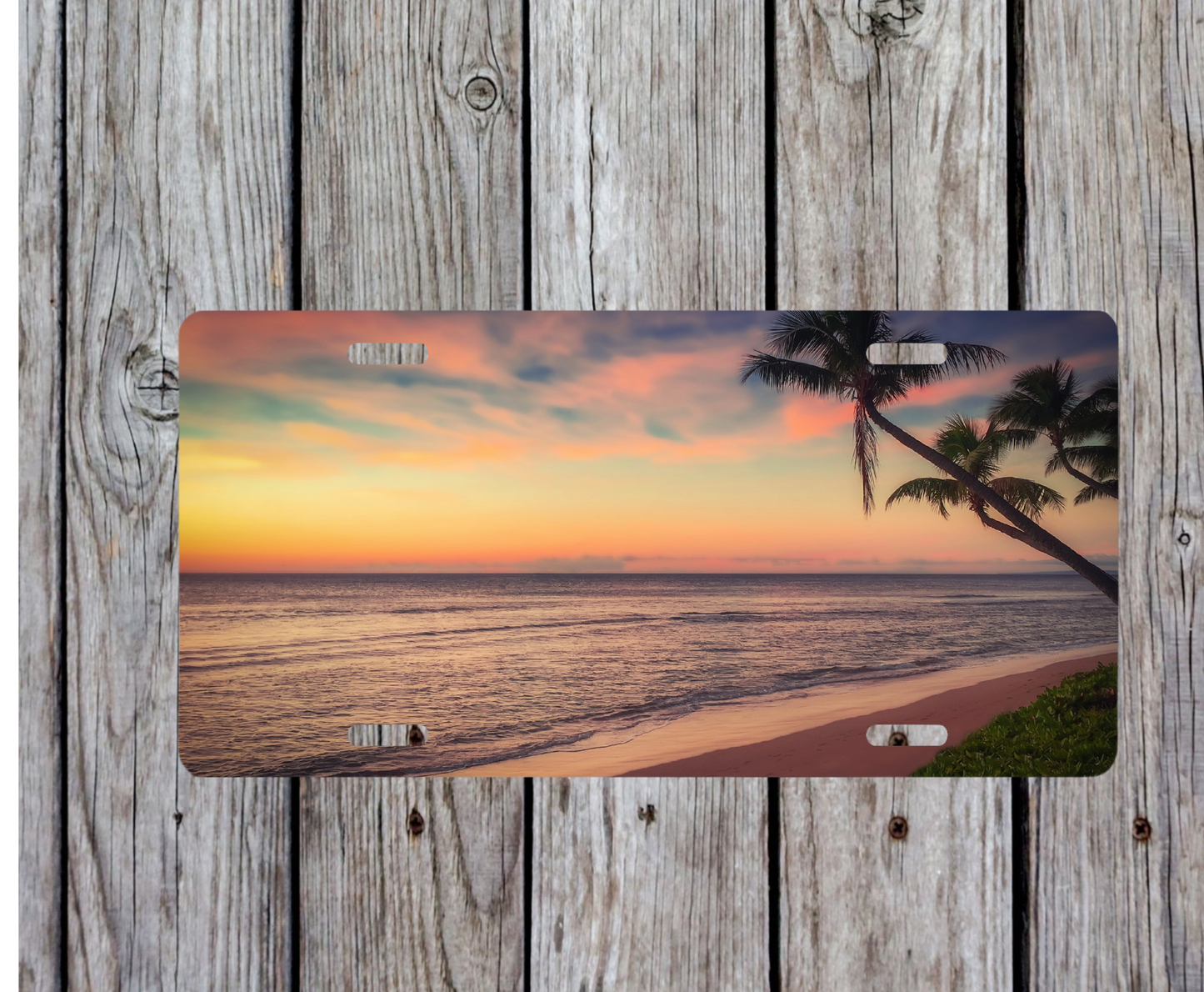 Beach Sunset License Plate
