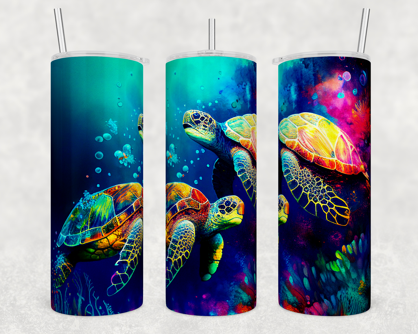 Sea Turtles-Alcohol Ink