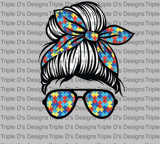 3684- Messy Bun Autism