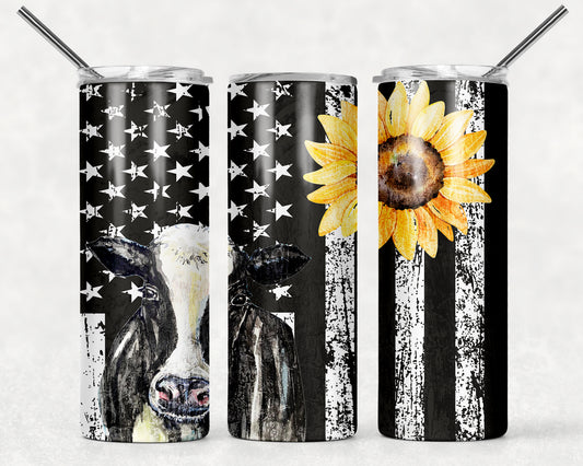 Cow with Sunflower flag