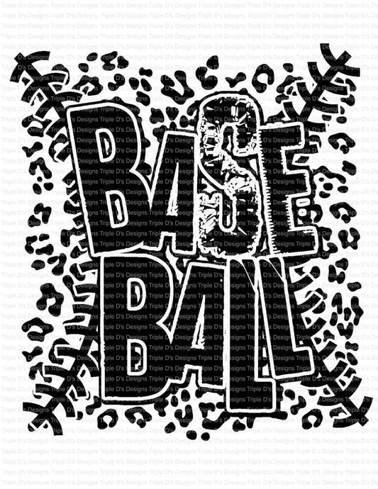 3225--baseball laces leopard black