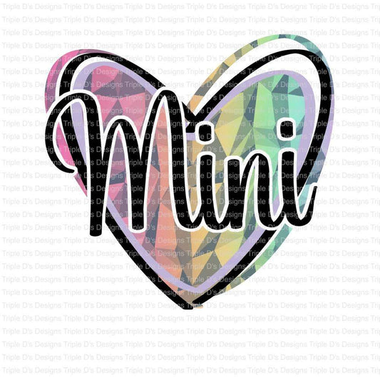 2822--mini rainbow geometric heart