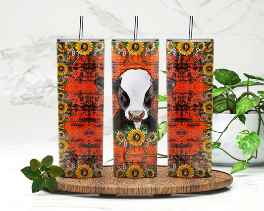 Boho Cow Sunflower