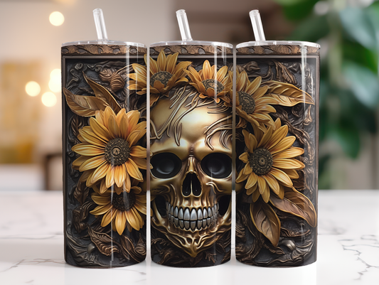 3D Skull Sunflower