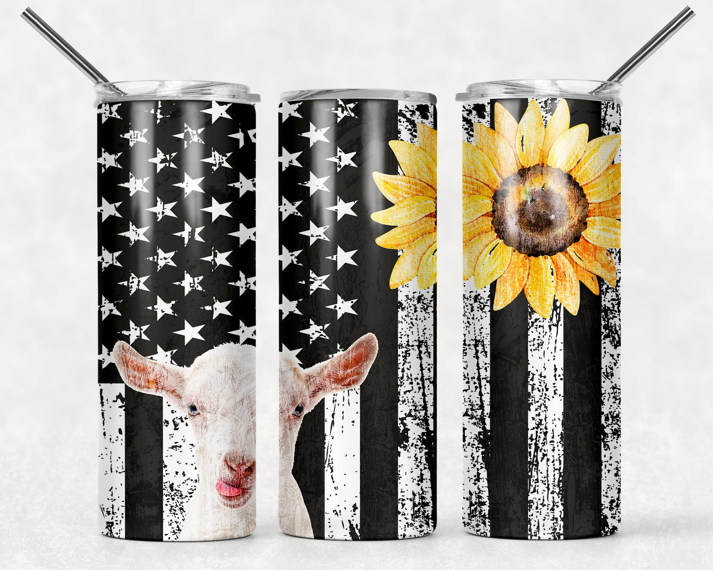 Goat with Sunflower Flag
