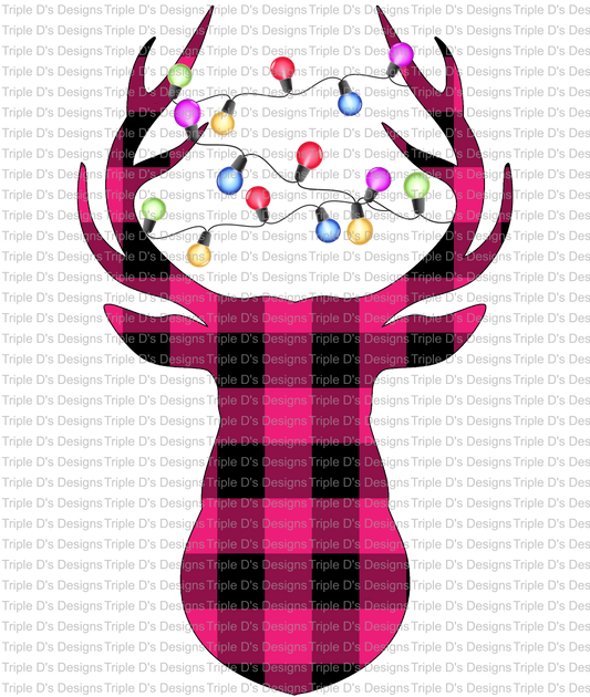 Pink Plaid Christmas Deer