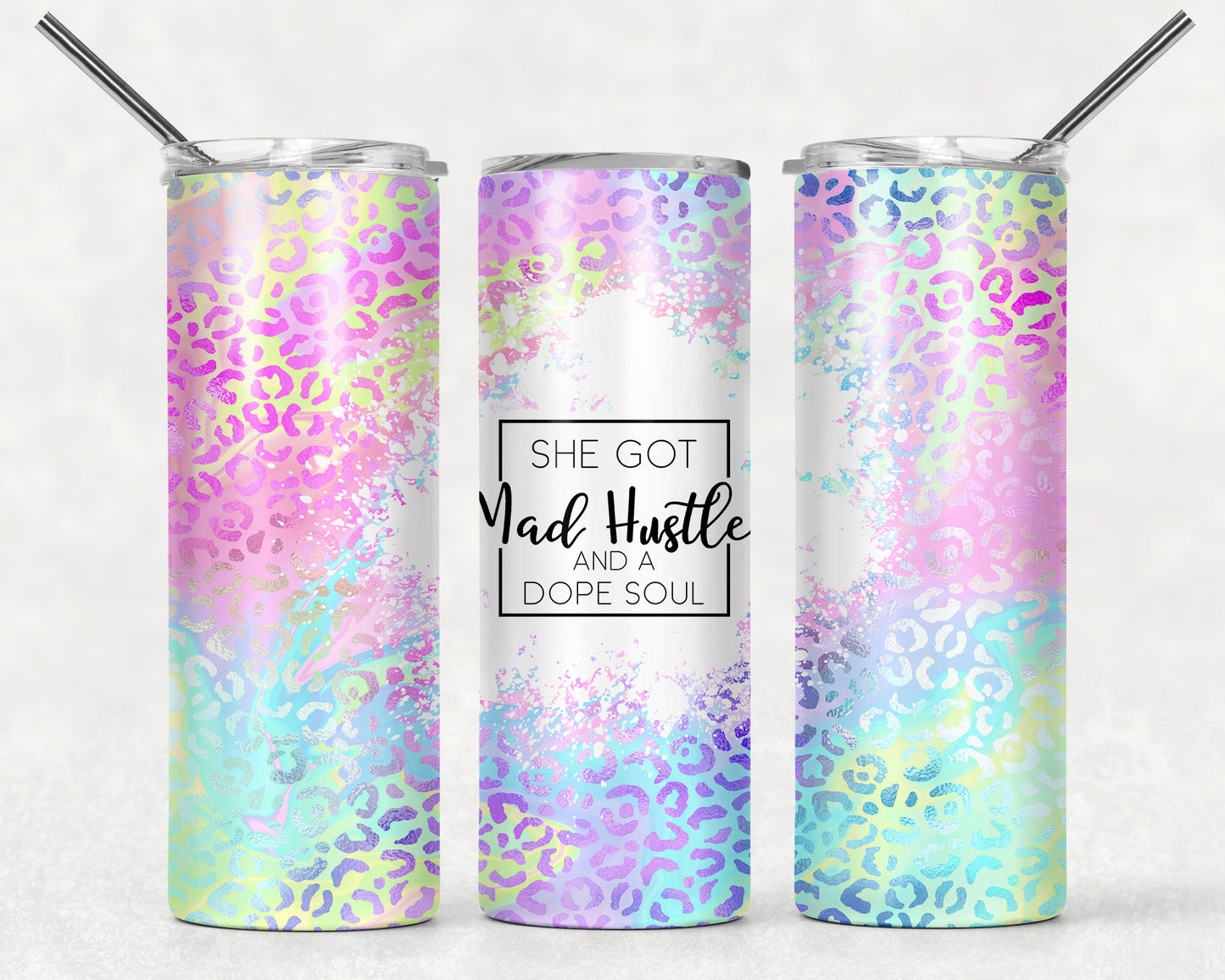 She got mad hustle pastel leopard