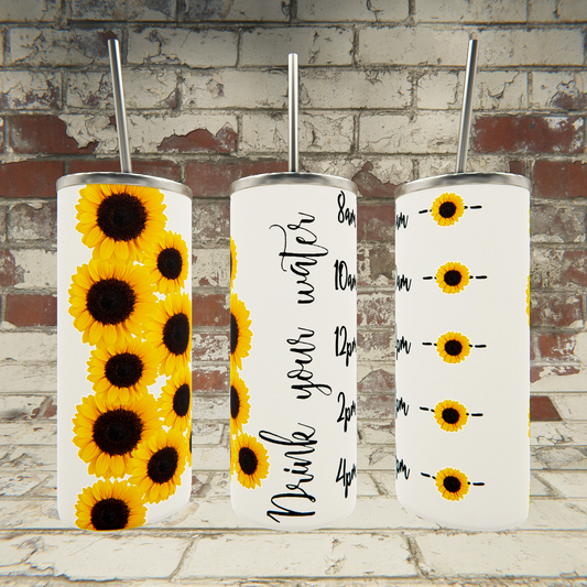 Sunflower Water Tracker-white